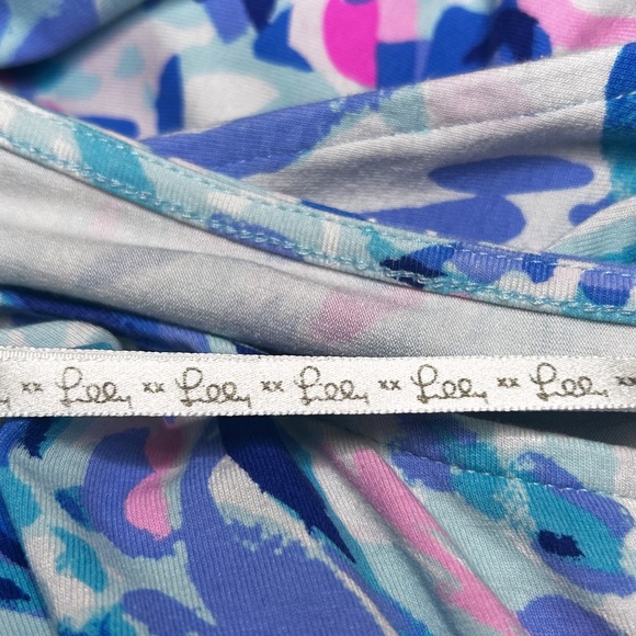 Lilly Pulitzer Rayon Jumpsuit Paulina Breakwater Party Wave Print Racer Back - Picture 12 of 14